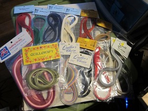 Huge Lot of 13 Pkgs Assorted Brands, Colors , Sizes of Quilling Paper NOS