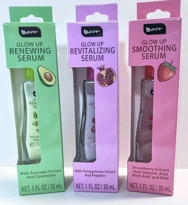 b pure Glow Up Revitalizing Renewing Smoothing Serum Set 3pc