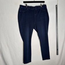 Terra  Sky High Rise Skinny Dark Wash Pull On Jegging Pants 1X 16w-18w 