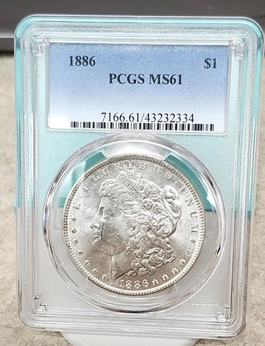 1886 Morgan Dollar - MS61 - PCGS - VAM-8 Far Date & High 6