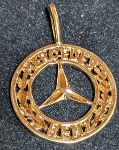 Authentic Gold Plated Mercedes Benz Emblem Pendant