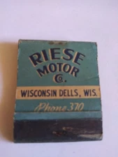 Vintage Matches From Riese Motor Company Wisconsin Dells Wisconsin