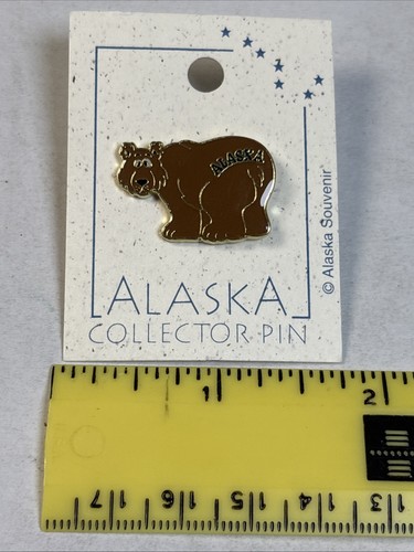 Neu Alaska Sammler Pin braun Emaille Bär Anstecknadel Pinback Humor lustig - Bild 3 von 4