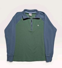 Brooks Brothers 1/4 Zip Pullover Sweatshirt Mens L Green Blue Colorblock