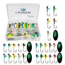 Glow Ice Fishing Jigs Winter ice Fishing Lures Ice Fishing Gear for Ice Jiggi...