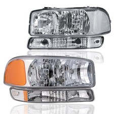 Headlights Bumper Lamps For 1999-2007 Gmc Sierra 1500 2500 2000-2006 Yukon Xl