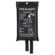 1M X 1M Large Fire Blanket Case Quick Release Home Kitchen Office Caravan