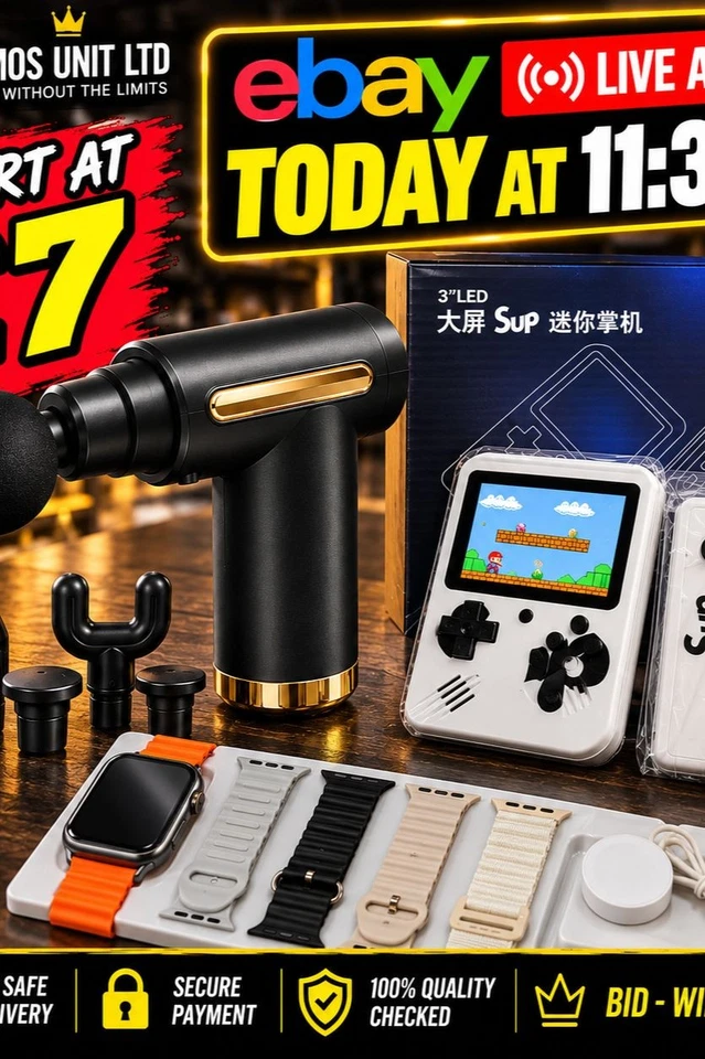 🔥 VAMOS £7 MEGA AUCTION 🔥 SMARTWATCHES / RETRO GAMES / MASSAGE GUNS