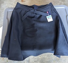 IZOD Girls Uniform Skirt Size 16 Navy Polyester Belted Solid Easy Care