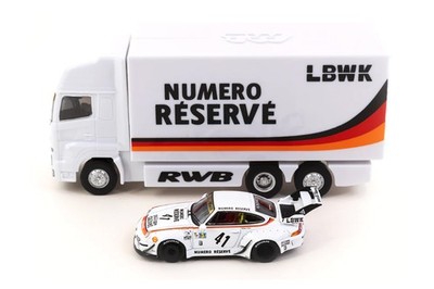 Tarmac Porsche RWB 993 LBWK ''Numero Reserve'' weiss Team Truck 1:64