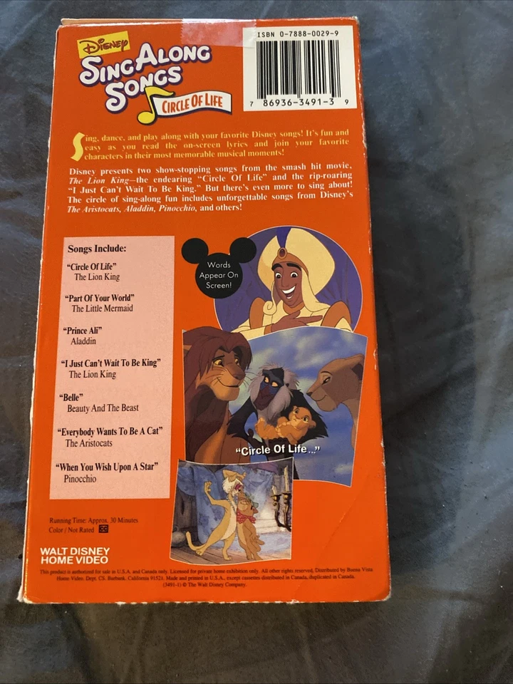 Disneys Sing Along Songs - The Lion King: Circle of Life (VHS, 1994) - Image 2 of 3