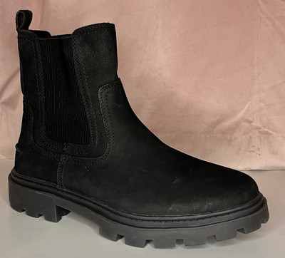 Marks and Spencer Suede Leather Chunky Chelsea Boots Size Wide Fit Black  Bnwt UK