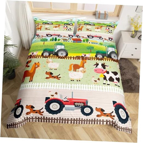 Tractor Bedding Sets for Boys Twin Size Toddler Twin(No Comforter) Multi 37