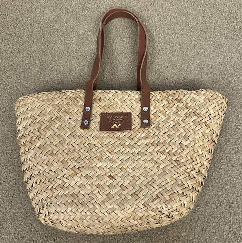 EXCLUSIVE BVLGARI RESORT DUBAI Brown Small Straw Tote Bag Beach Bag - 第 2/8 張圖片