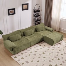 Sofá de chenilla de 3+1 plazas, cojín modular de asiento profundo para sala de estar