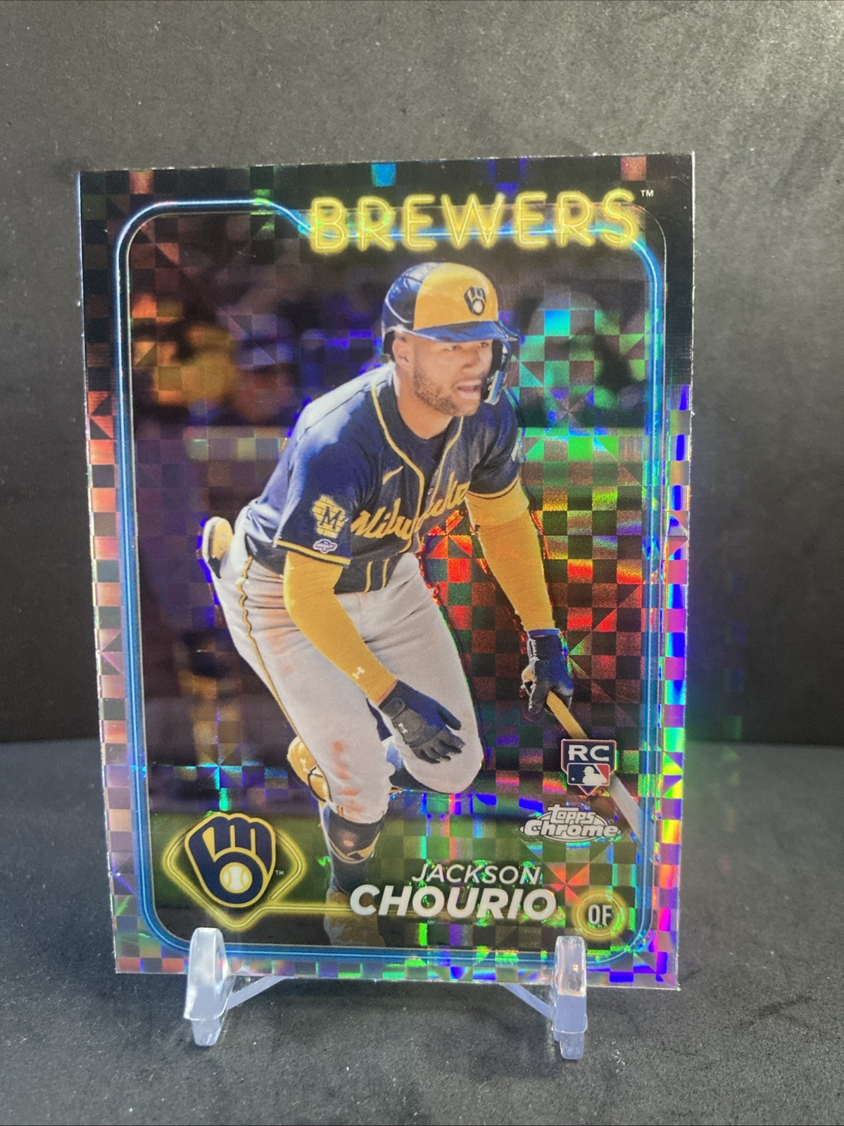 2024 Topps Chrome Jackson Chourio RC X Fractor Rookie #161 Brewers