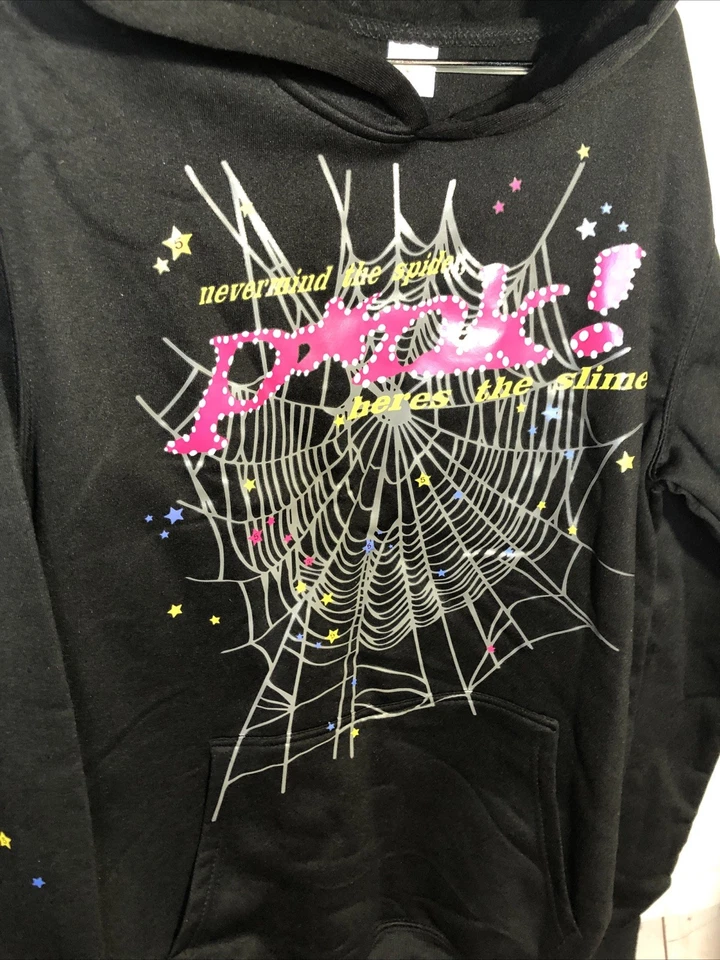 Sudadera con Capucha Hombre M Negra Rosa Spyder (NUEVA) Pequeña Unisex Foto 3 de 4