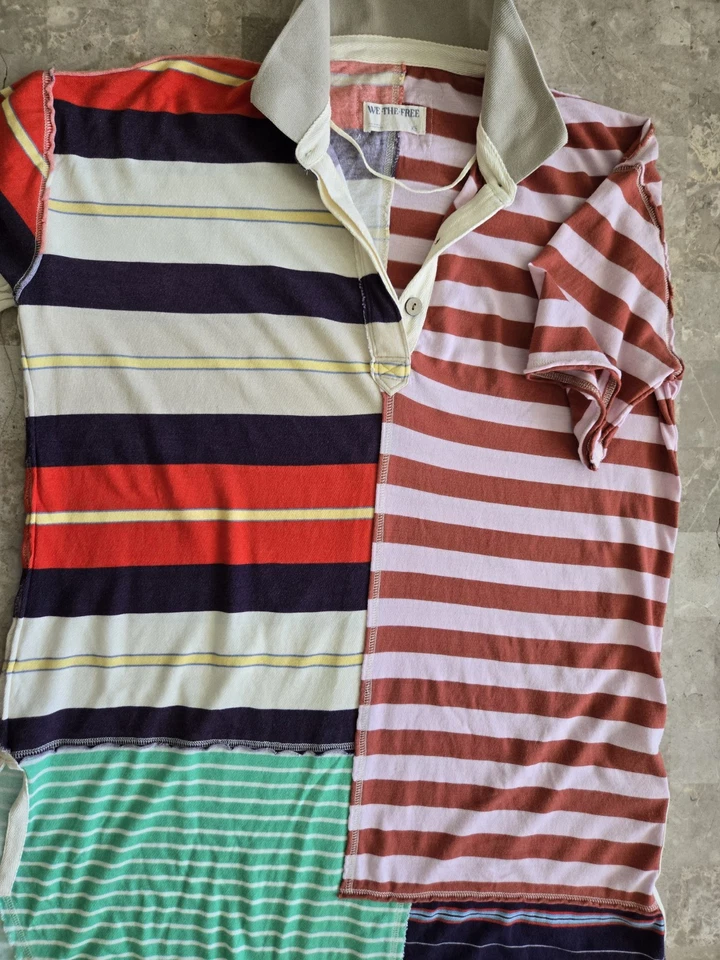 VESTIDO CORTO FREE PEOPLE WE THE FREE FOREVER MAXI CAMISETA A RAYAS PIEZAS XS Foto 4 de 4