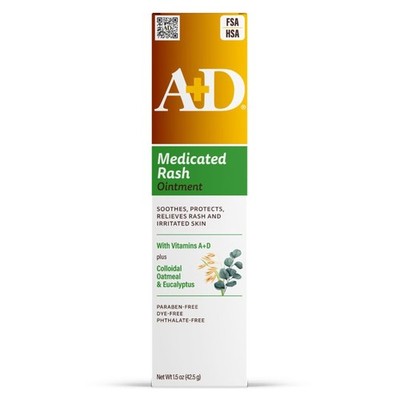 A+D Medicated Rash Ointment 1.5 oz  Relieves & Skin Irritated 1.5-OZ 