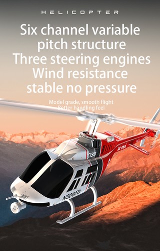 RC ERA C138 Bell-206 1/33 RC Simulation Helicopter 3D 6CH Gyro Remote Control - Picture 14 of 25