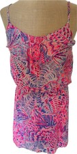 NWOT Lilly Pulitzer Zana Romper Raz Berry Sea You Soon XXS FREE SHIP