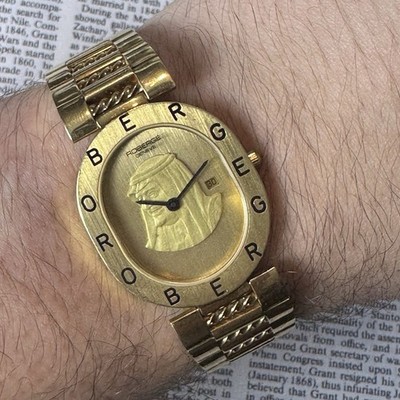 Rare Roberge Solid 18k Gold Watch - Saudi King Fahd Royal Gift