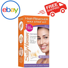 Sally Hansen Hair Remover Wax Strip kit for Face, 18 Count Pack of 1 , Face F.D