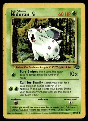 Nidoran F Common Unlimited Jungle 57/64 HP Pokémon TCG
