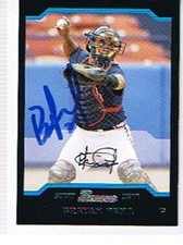 2004 BOWMAN # 203 BRAYAN PENA AUTOGRAPHED CARD, BRAVES