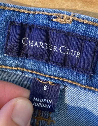 charter club NWT $49.50 women’s denim shorts size 8 blue D2 - Picture 3 of 11