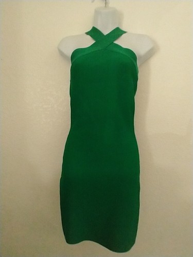 Sincerely Jules Green sexy form fitting Halter Dress NWT SZ XS #77