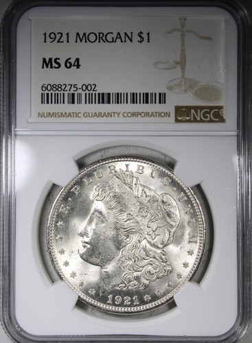 1921 Morgan Dollar NGC MS64 Flashy Common Date 1 $