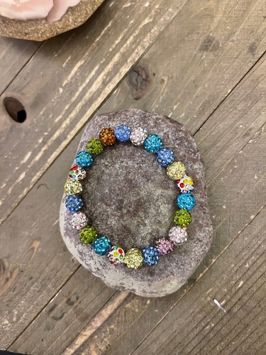 Assorted Color Rhinestone Ball Bead Bracelet - Bild 1 von 3