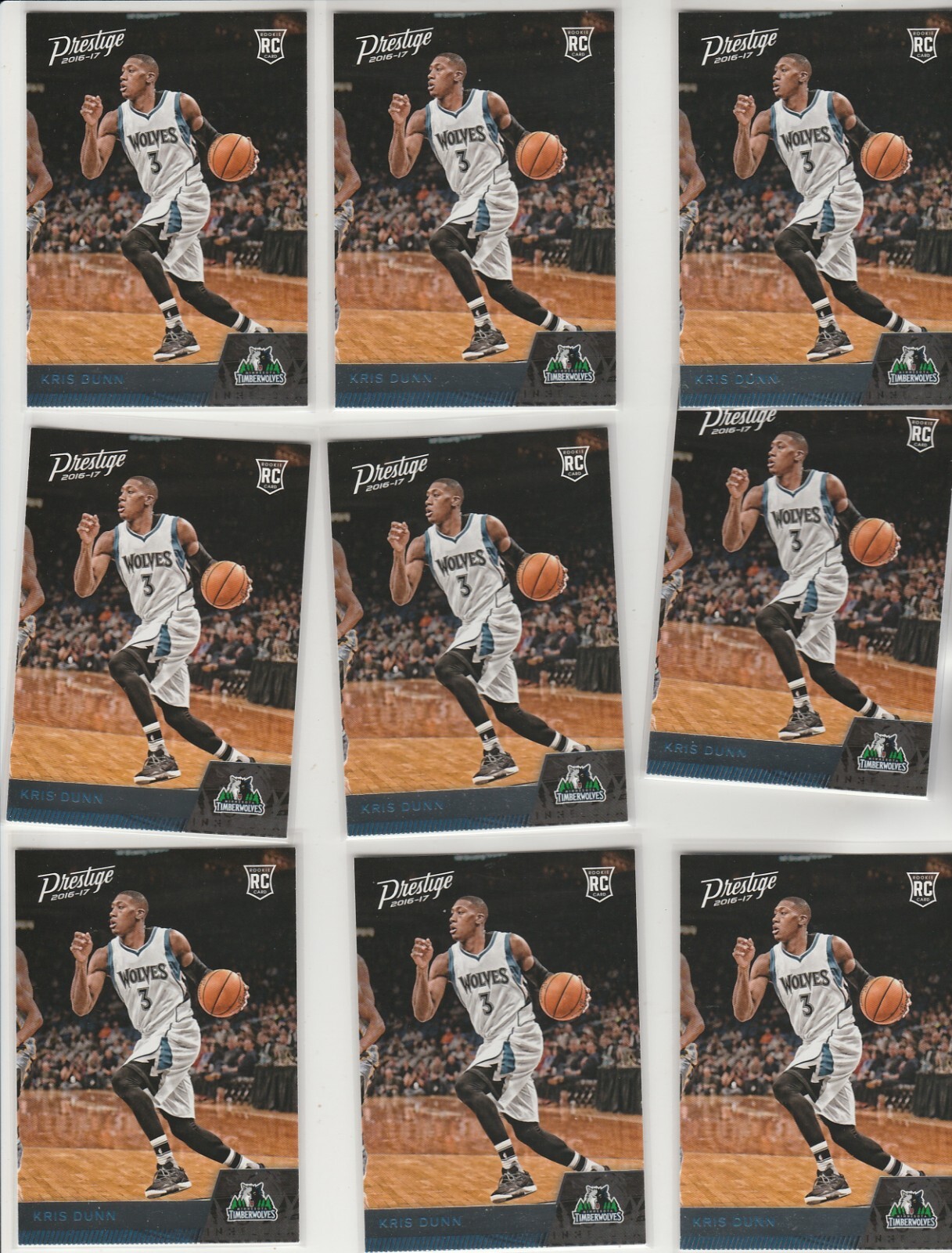 KRIS DUNN 2016-17 PRESTIGE ROOKIE INVESTMENT / RESALE LOT (9) #155 RC