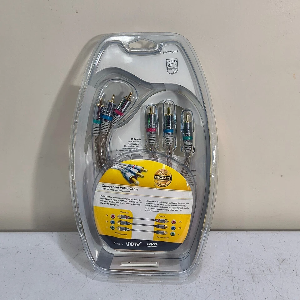Philips компонентные кабели SWV3903/17 9 футов 24K золото покрытием новый запечатанный - Изображение 3 из 4