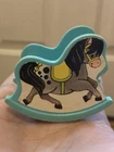 Fisher Price Little People Vintage Blue Nursery Rocking Horse 1970s