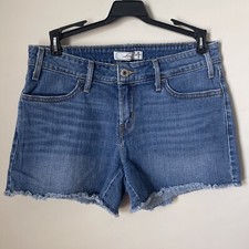Levi's Denim Shorts Women's Sz 4 Blue Raw Hem Cotton Stretch 27 Levis Levi