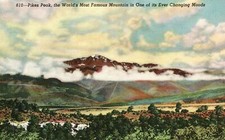 Pikes Peak The World's Most Famous Mountain Colorado Vintage Postcard