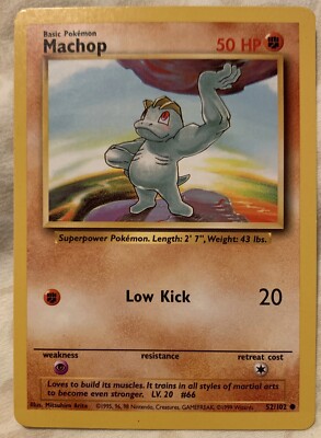 MACHOP - Base Set - 52/102 - Common - Pokemon Card - Unlimited