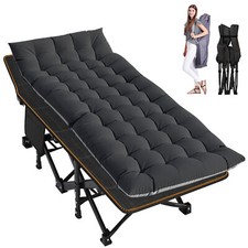 Outdoor Portable Folding Camping Cots Hiking Sleeping Bed w/4D Pillow Carry Bag
