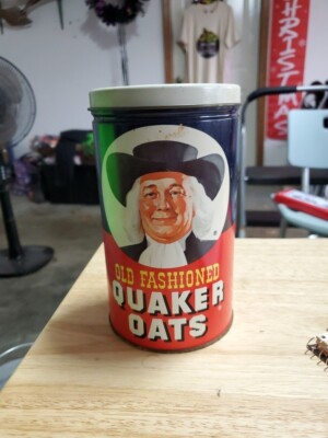 Vintage 1982 Quaker Oats Ltd Ed. Tin Oatmeal  Container With Recipe!