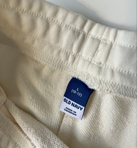 2 Pairs Old Navy Kids Joggers Size 10/12 -pink/cream Pull On Drawstring Logo - 第 6/8 張圖片