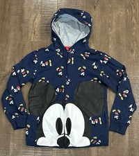 Mickey Mouse Jacket Size 9/10 Disney Blue Long Sleeve Fleece Zip-Up Hoodie D6