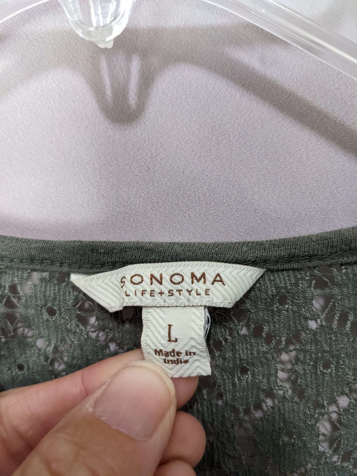 Sonoma Green Peasant Style 3/4 Sleeve Lace Accent Size Large RN73277 eBay