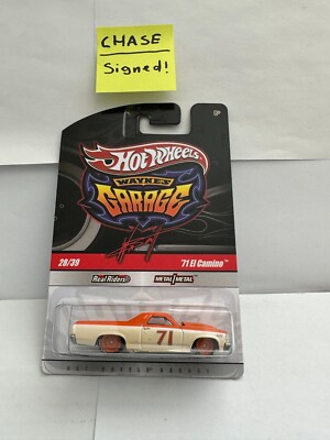 Hot Wheels Wayne's Garage '71 El Camino #28/39 Real Riders Chase Signed N48!