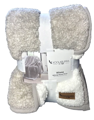 Koolaburra by UGG Wiona Classic Sherpa Throw Blanket Birch/Taupe Melange 50"x70"