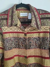 Womens Alfred Dunner SZ 14 Multi Colore Tapestry Jacket Blazer Button Vtg