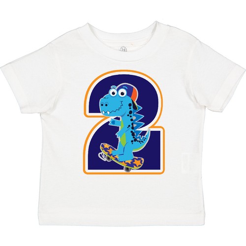 Inktastic Dinosaur 2nd Birthday 2 Year Old Boy Toddler T-Shirt Two Boys Childs