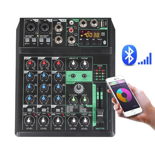 8 Channel Professional Audio Mixer Sound Board DJ Mixing Console Amplifier Live - Picture 4 of 10