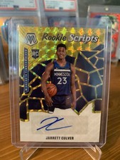 Jarrett Culver Gold Mosaic Rc Autograph Rookie Scripts # 14/25 Timberwolves